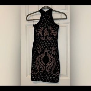 Windsor Black and Pink Stud Design Dress